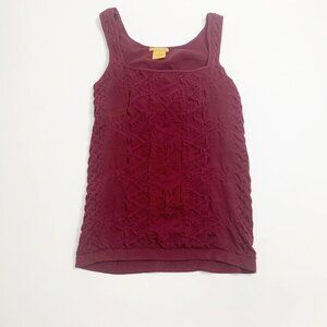 Marika Shiva Shakti Womens Tank Top Wine Red Size L Sleeveless Pullover